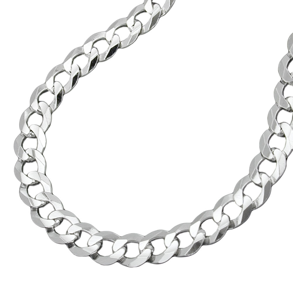 Armband Panzer flach aus 925er Silber, 19 cm