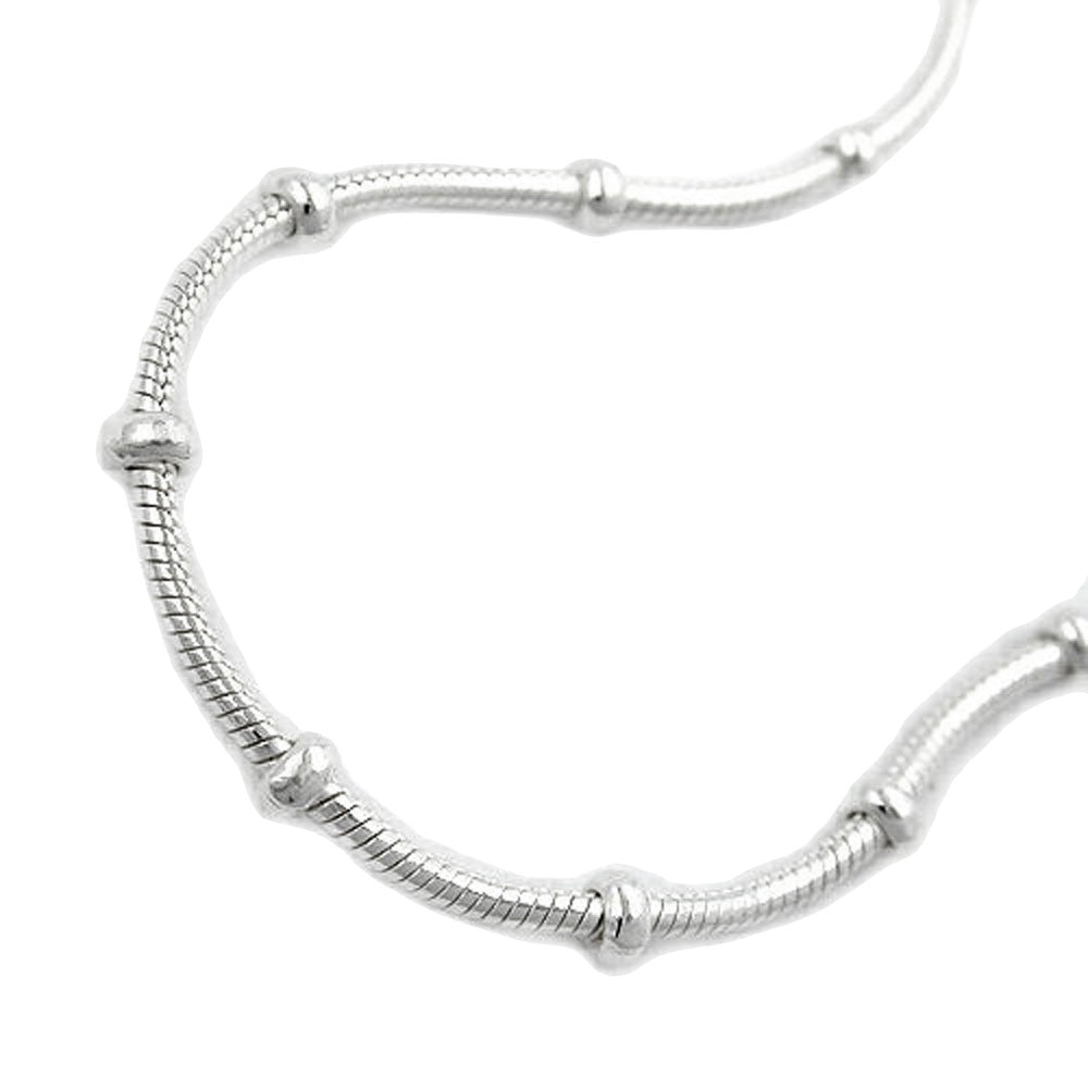 Kette runde Schlangenkette mit Kugeln symmetrisch aus 925er Silber, 1 mm
