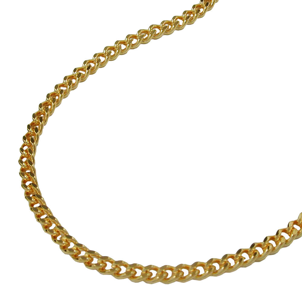 Kette Flachpanzer diamantiert in Doublé, 2 mm