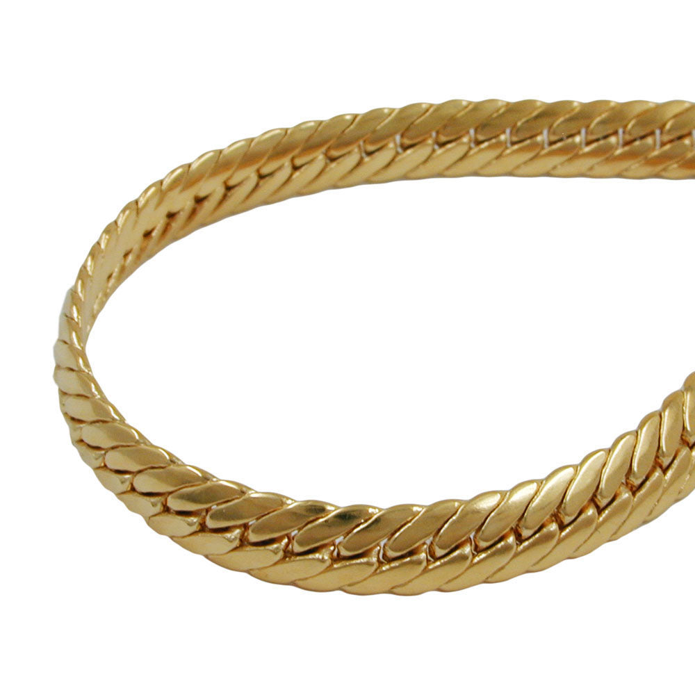 Kette Panzer oval gedrückt in Doublé, 5 mm