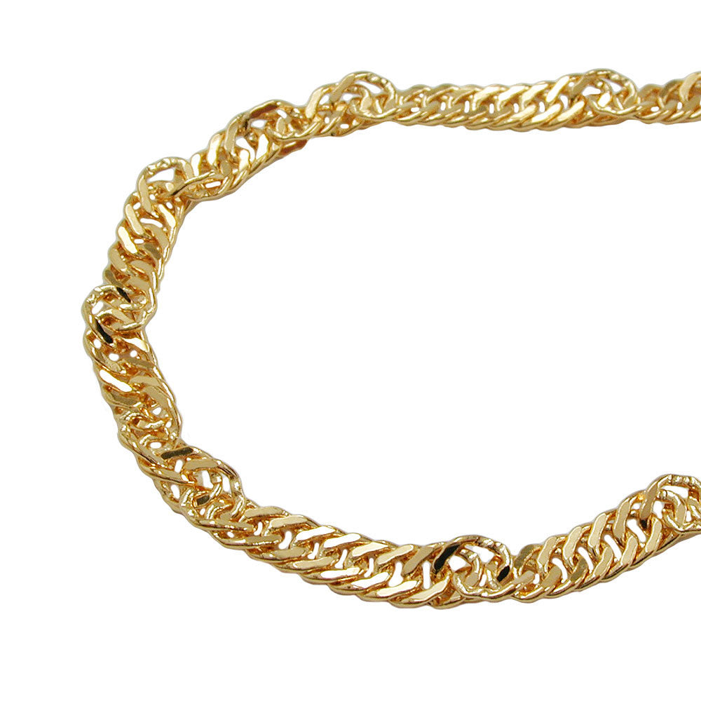 Kette Singapur diamantiert in Doublé, 2,3 mm