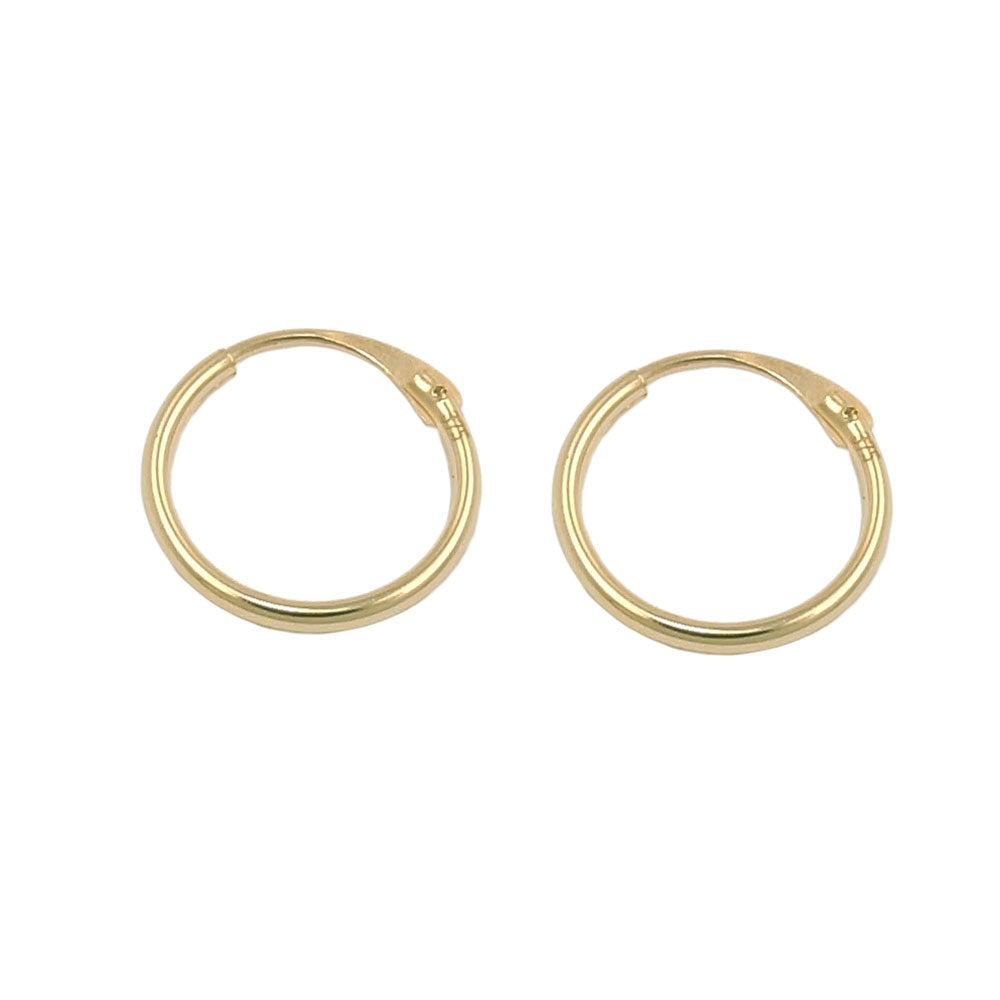 Creolen Drahtcreole Steckverschluss glänzend aus 375er Gold, 10 mm