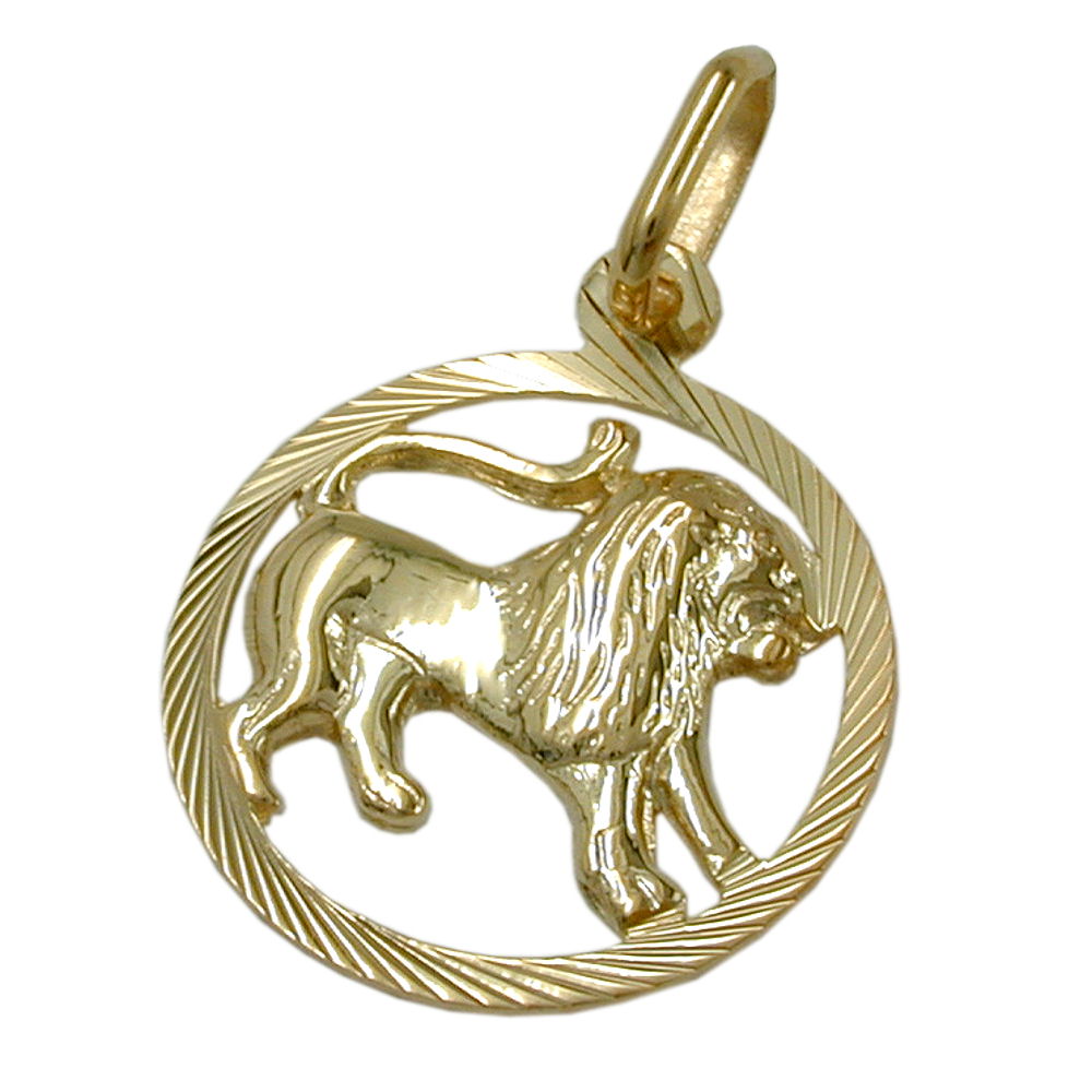 Anhänger Sternzeichen Löwe aus 375er Gold, 15 mm