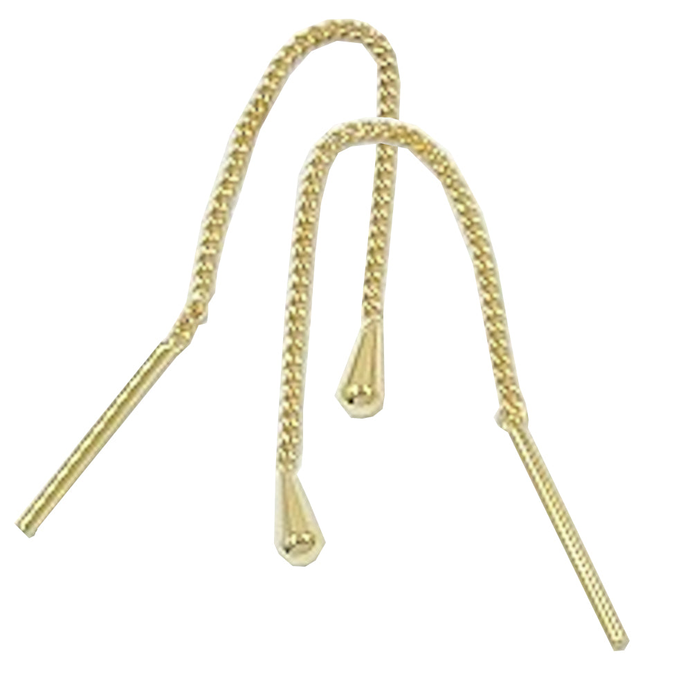 Ohrstecker Durchzieher Ohrhänger kleiner Kegel Panzerkettchen aus 375er Gold, 5 × 2 mm, 1 mm