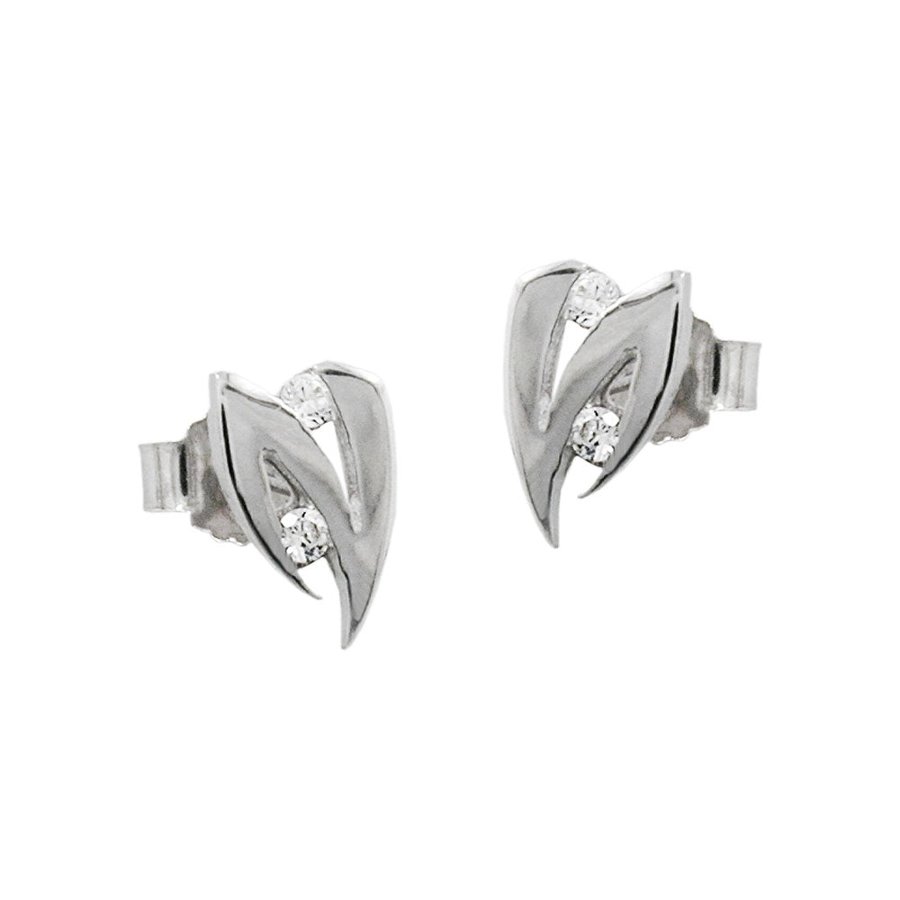 Ohrstecker Zirkonia aus 585er Weißgold, 8 × 5 mm
