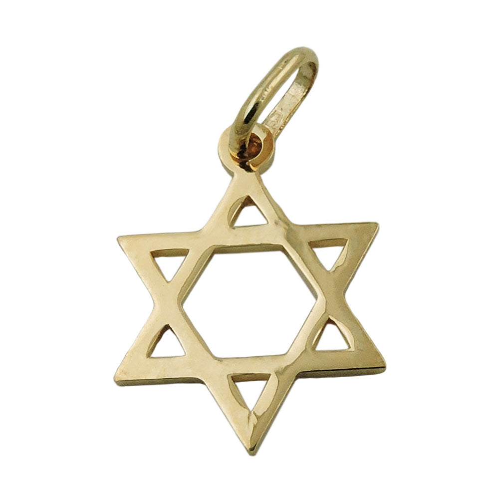 Anhänger David-Stern glänzend aus 375er Gold, 21 × 18 mm