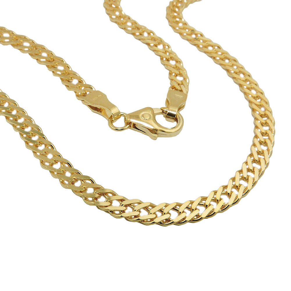 Armband Doppelpanzer aus 585er Gold, 3,7 mm, 19 cm
