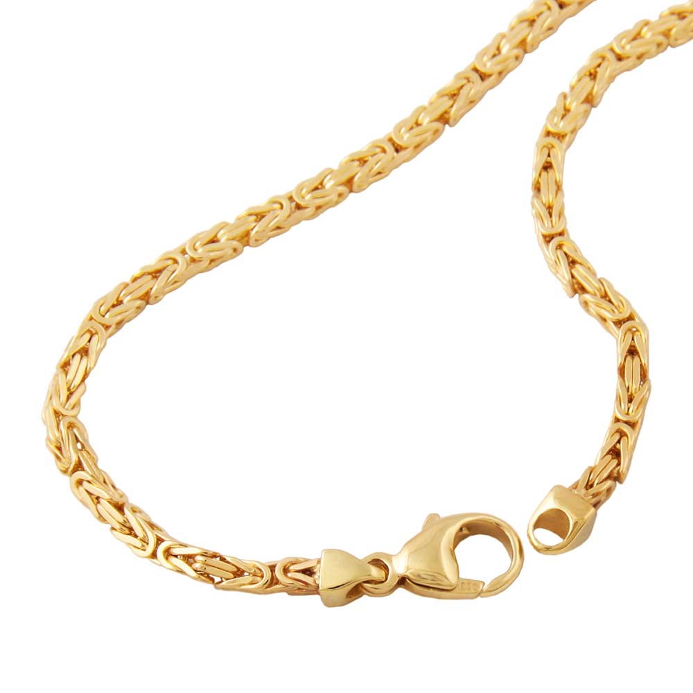 Kette Königskette vierkant glänzend aus 333er Gold, 2 × 2 mm