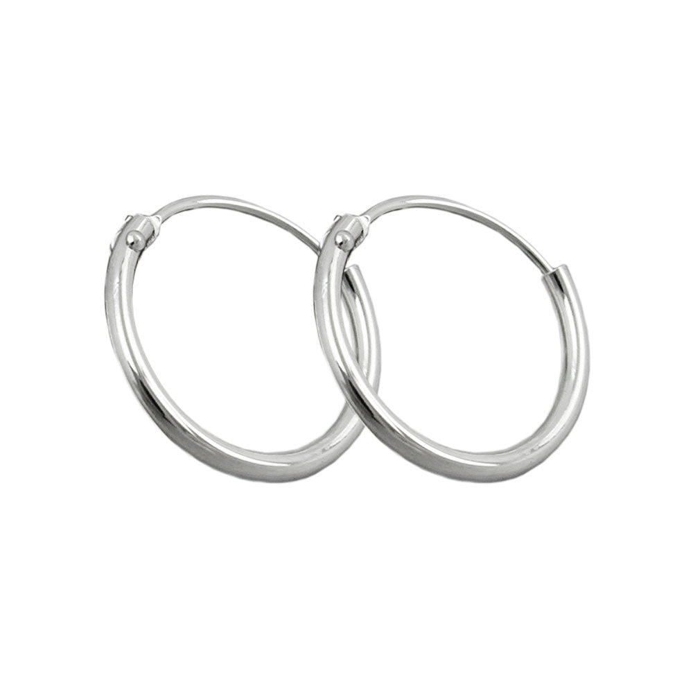 Creolen Drahtcreole mit Steckverschluss glänzend aus 925er Silber, 13 mm