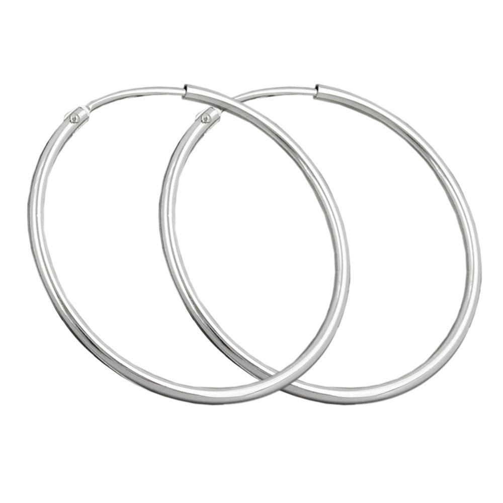 Creolen Drahtcreole mit Steckverschluss glänzend aus 925er Silber, 30 mm