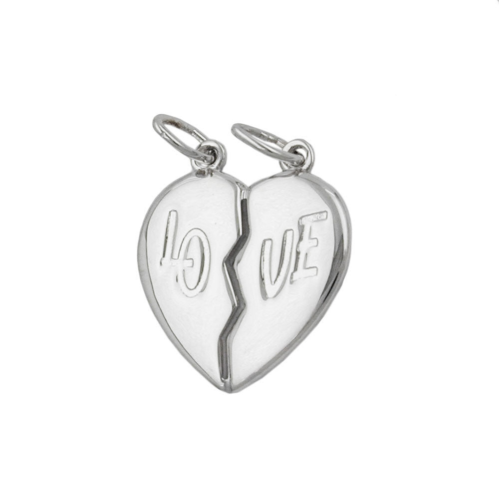Anhänger Doppelanhänger Herz LO-VE aus 925er Silber, 20 × 20 mm