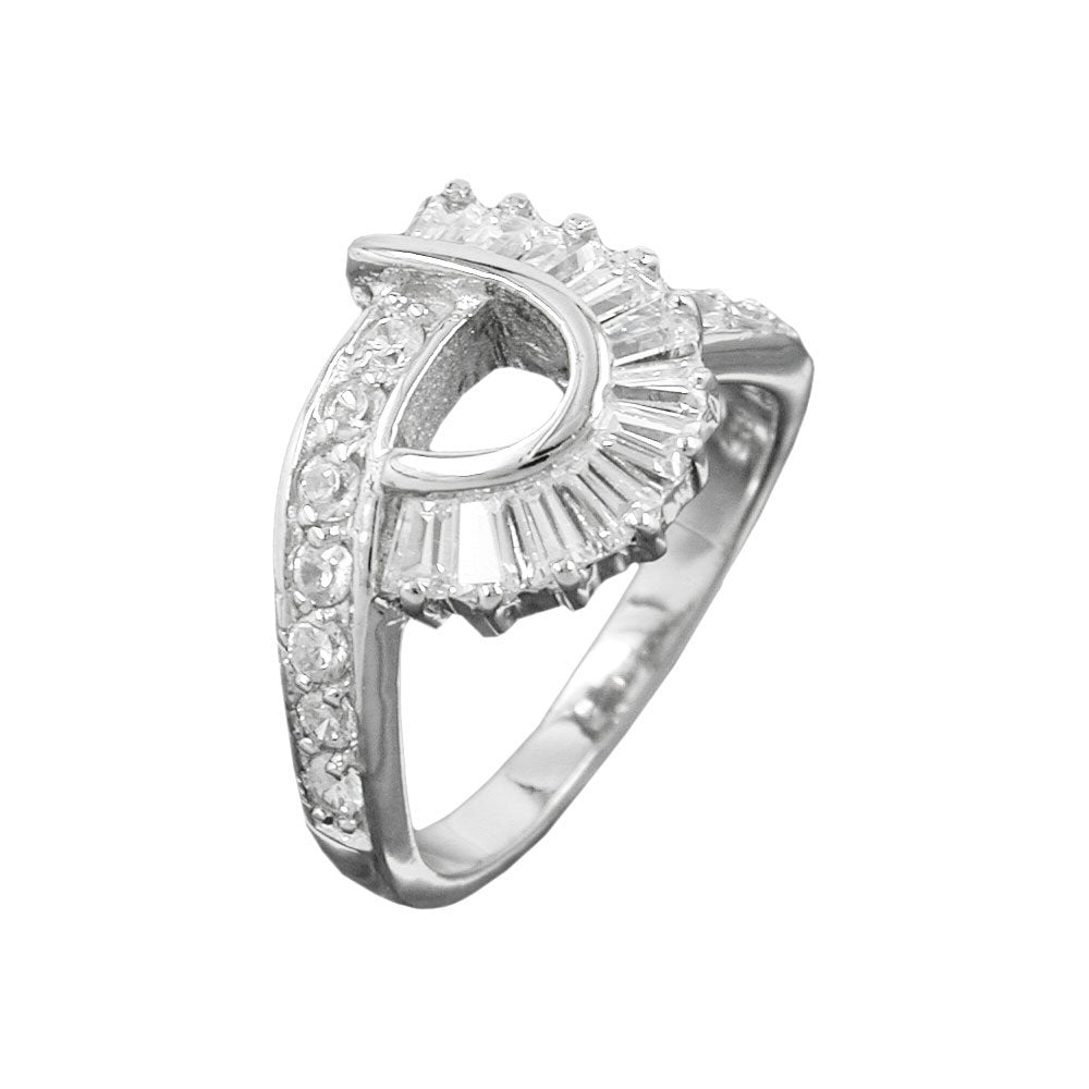 Ring mit vielen Zirkonia glänzend rhodiniert aus 925er Silber, 14 mm