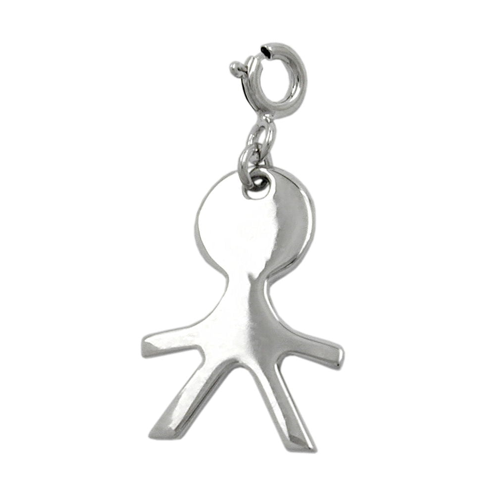 Anhänger Charm Junge glänzend rhodiniert aus 925er Silber, 19 × 13 mm