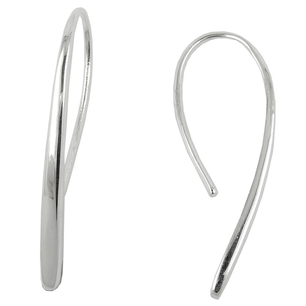 Durchzieher-Ohrhänger Ohrhaken Tropfen glänzend aus 925er Silber, 33 × 2,5 mm