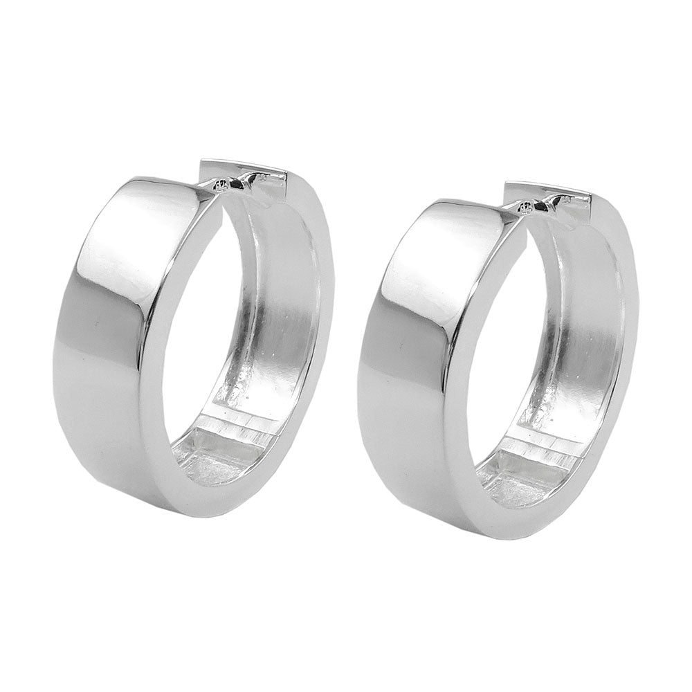 Creolen Klappscharnier glänzend aus 925er Silber, 19,5 × 6 mm