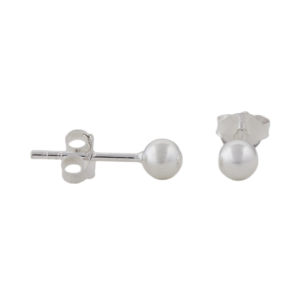 Ohrstecker Kugel glänzend aus 925er Silber, 4 mm