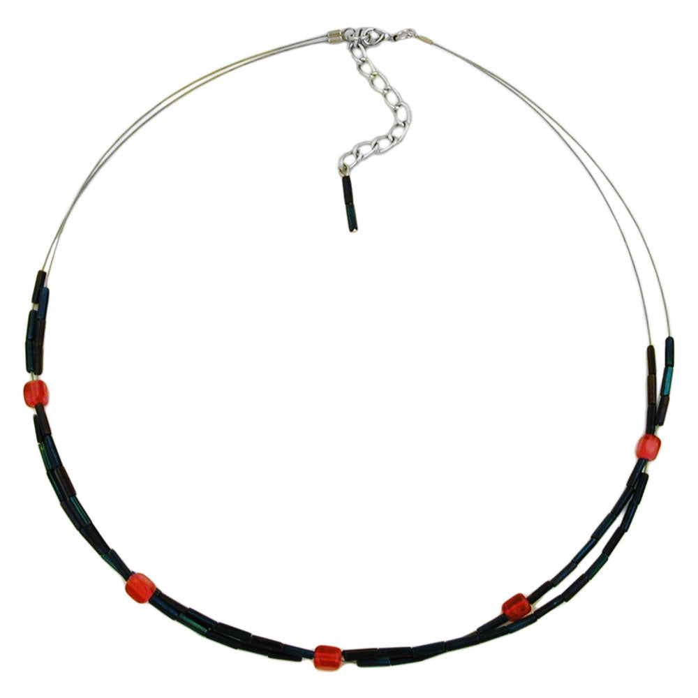 Kette Drahtkette mit Glasperlen verschiedene Farben verschiedene Farben weiß verschiedene Längen