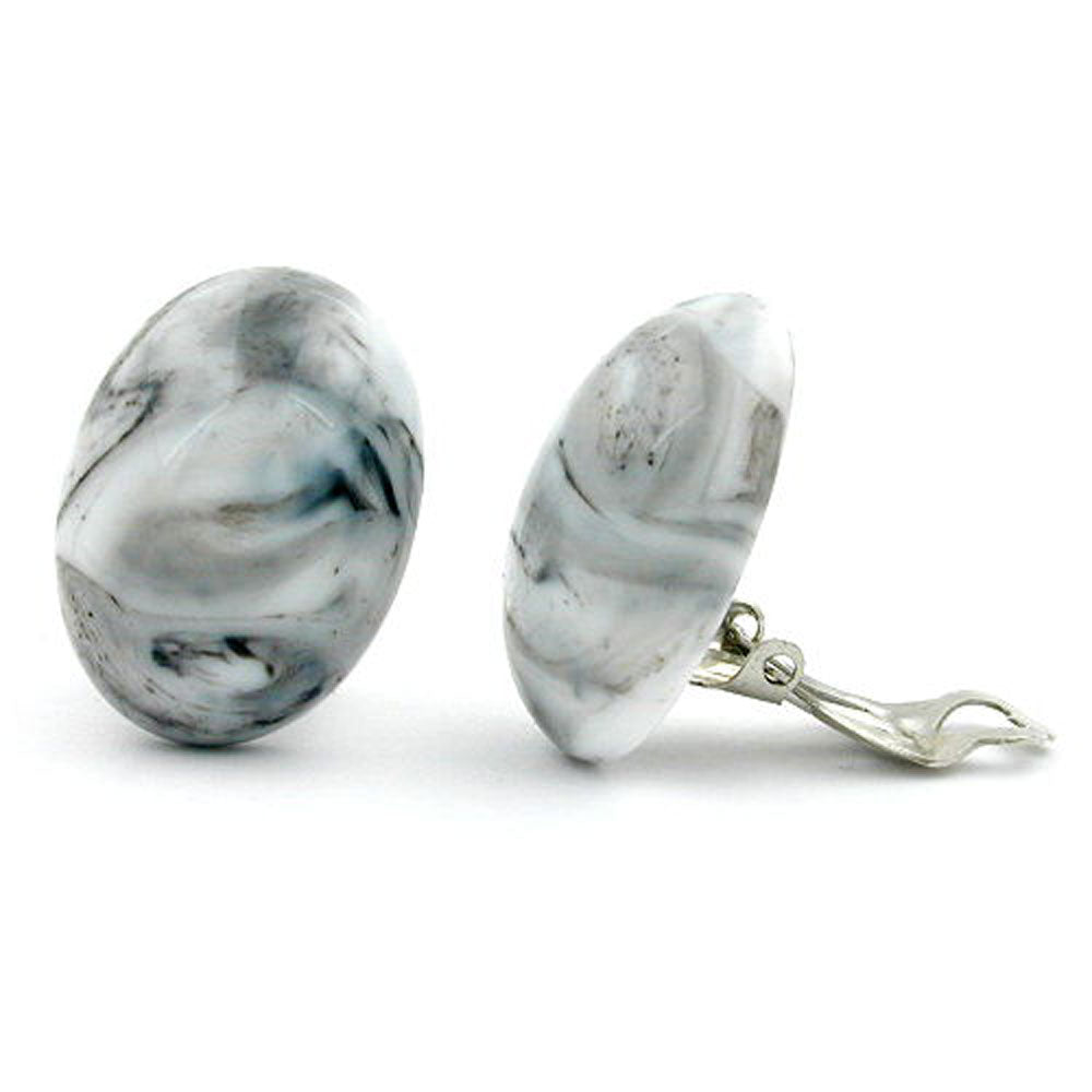 Clip, oval, 25, verschiedene Farben-marmoriert