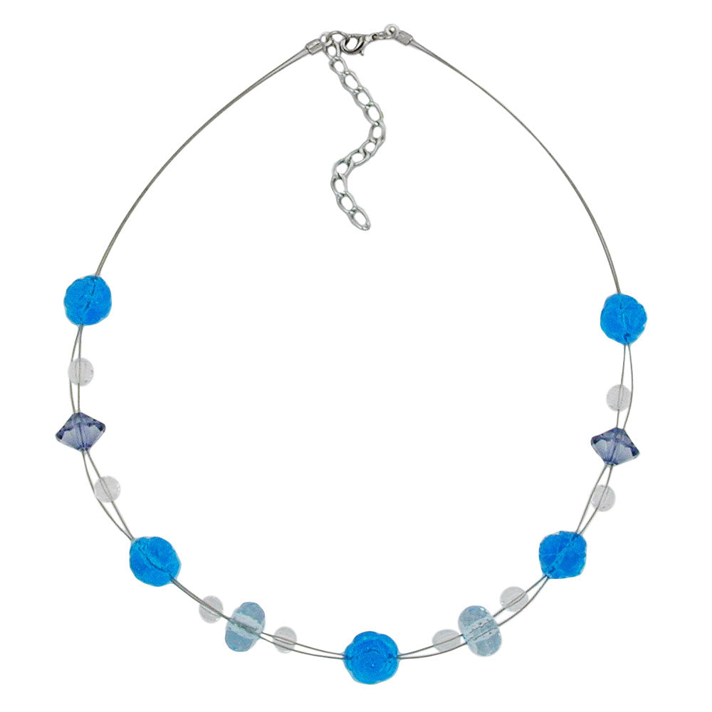 Kette Drahtkette Würfelperle seide-verschiedene Farben Kunststoffperlen verschiedene Längen