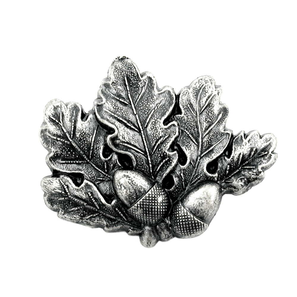 Brosche Anstecknadel verschiedene Größen Eichenlaub Kunststoff altsilber-farbig