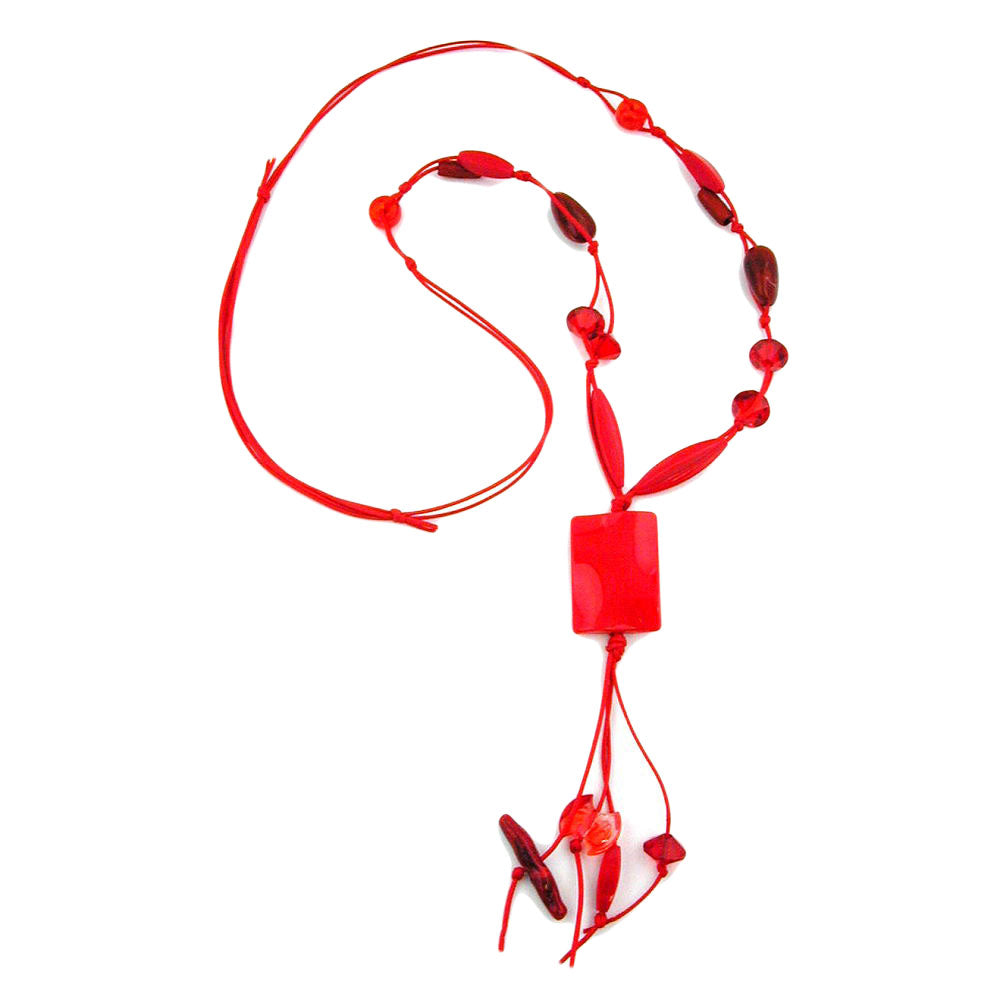 Kette, Viereck gewellt, leuchtend verschiedene Farben