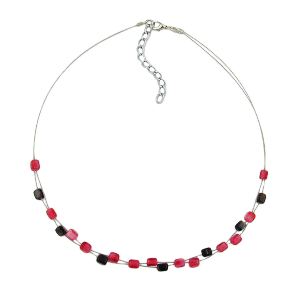 Kette Drahtkette mit Glasperlen verschiedene Farben verschiedene Farben weiß verschiedene Längen