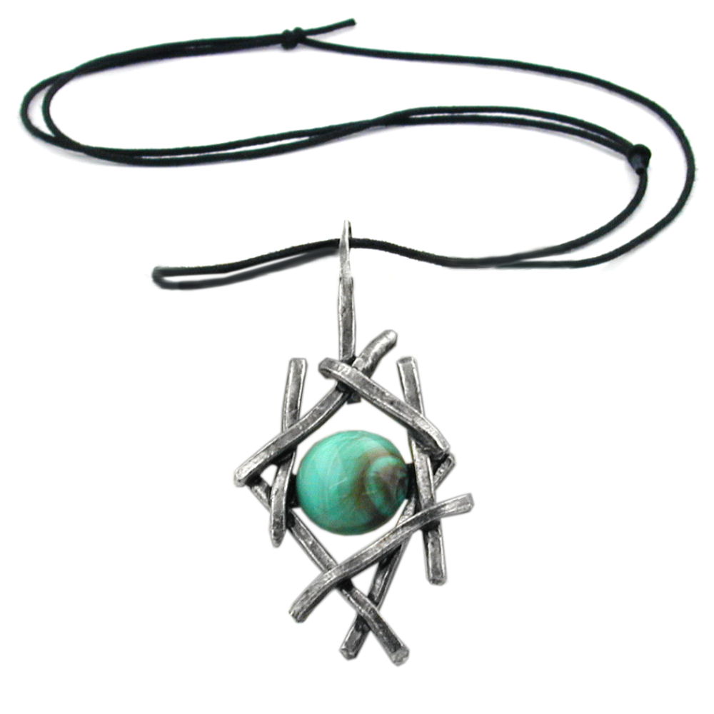 Kette verschiedene Größen Zinn-Anhänger Gitter mit verschiedene Farben-Einlage Kunststoff verschiedene Längen