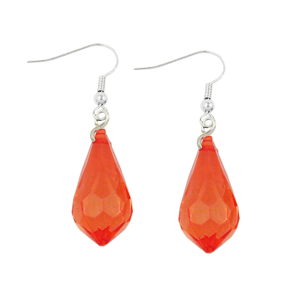 Ohrhaken Ohrhänger Ohrringe verschiedene Größen Tropfen verschiedene Farben facettiert Kunststoff