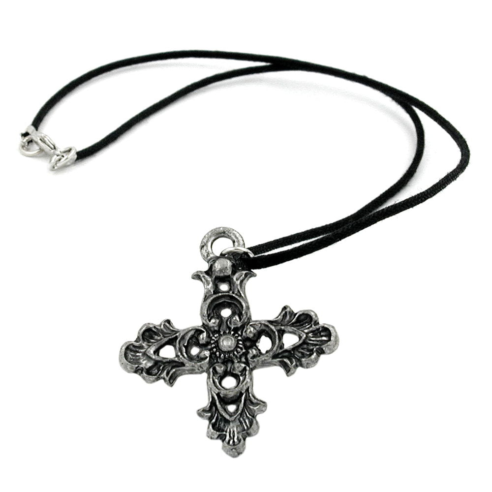 Kette verschiedene Größen Zinn-Anhänger Kreuz mit Tuch verschiedene Längen