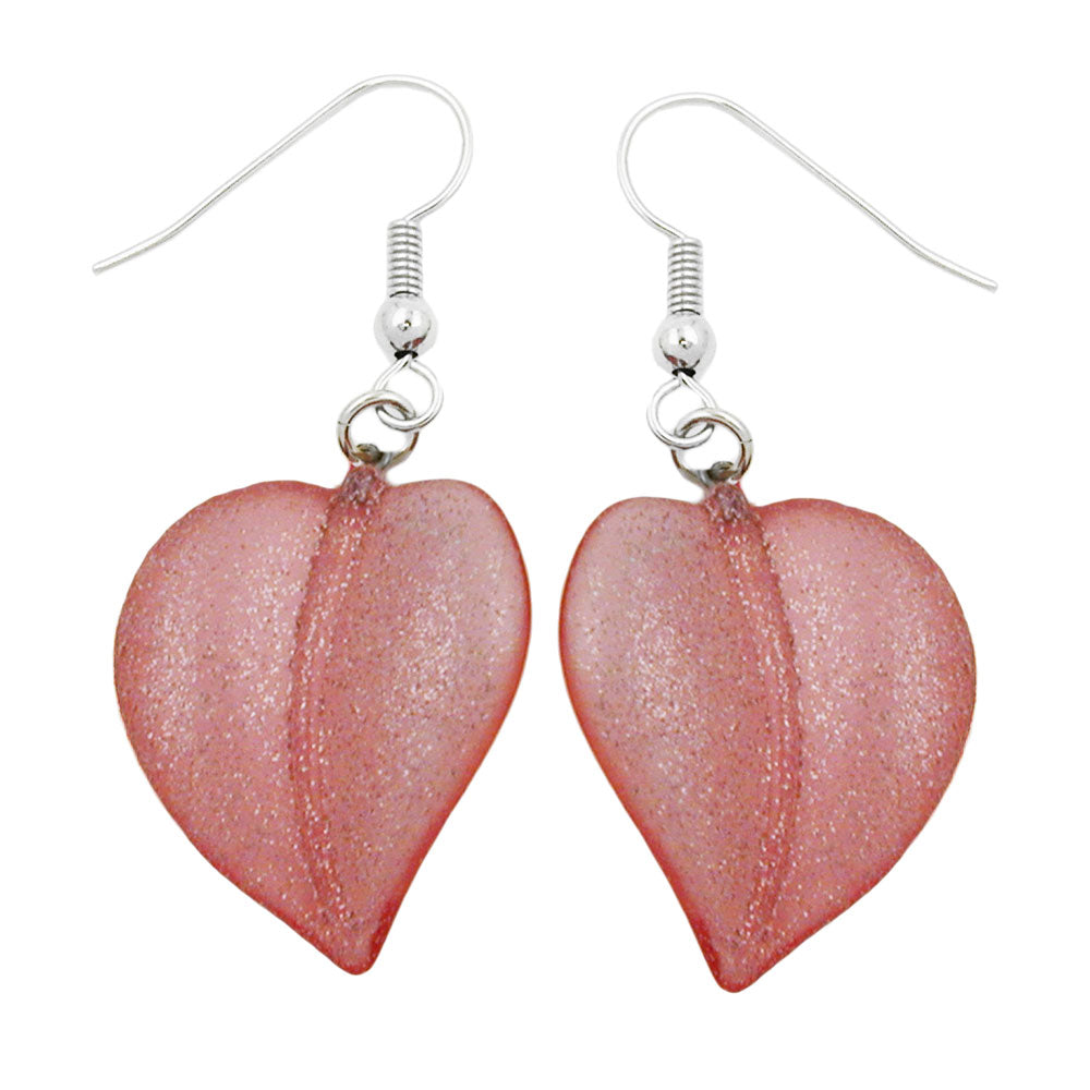 Ohrhaken Ohrhänger Ohrringe verschiedene Größen Kunststoffperle Blatt verschiedene Farben mit Flitter