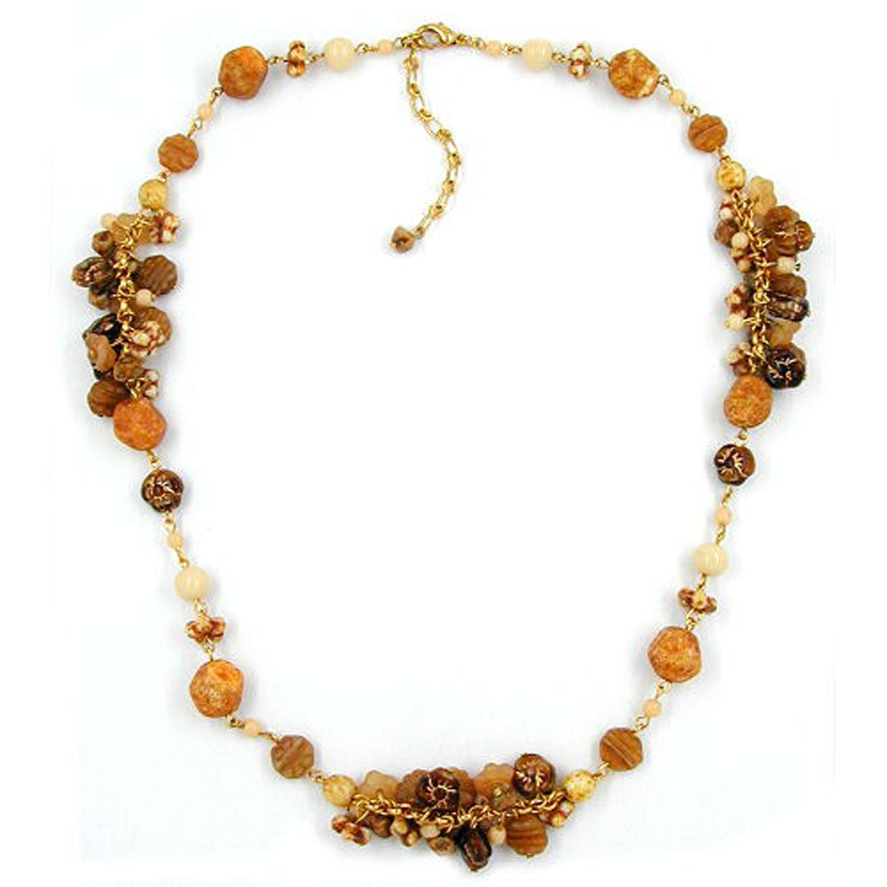 Kette, Glas, verschiedene Farben-matt