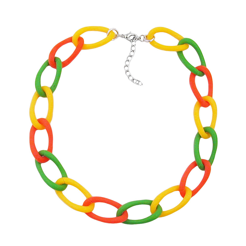 Kette Weitpanzer Kettenglieder Kunststoff verschiedene Farben-apricot-verschiedene Farben verschiedene Längen