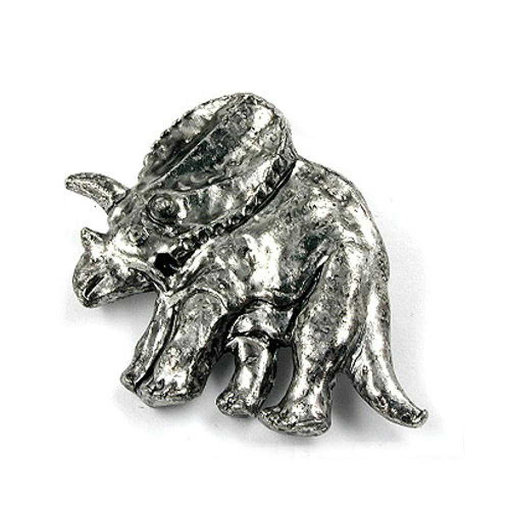 Brosche, Triceratops, altzinn