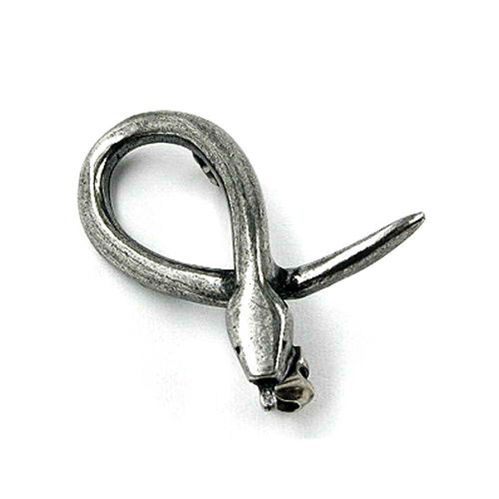 Brosche, kleine Schlange, altsilber