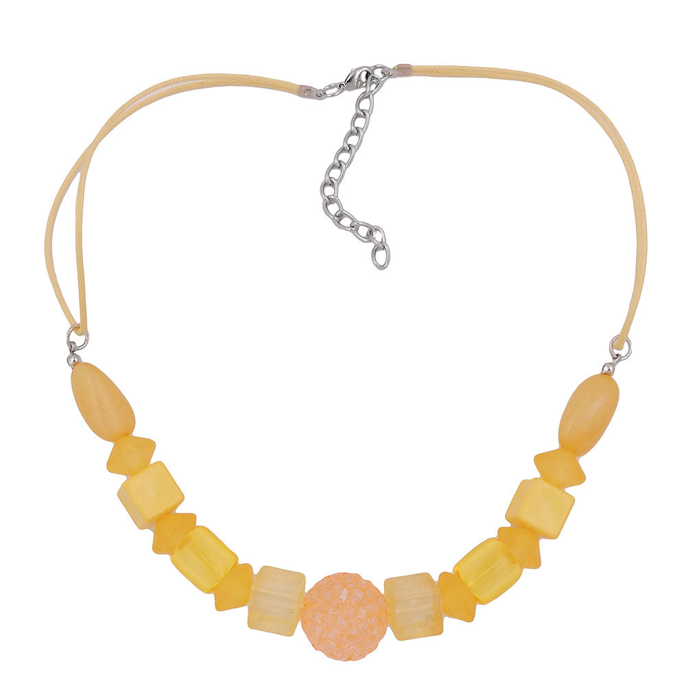 Kette, Beerenperle apricot, Perlen verschiedene Farben