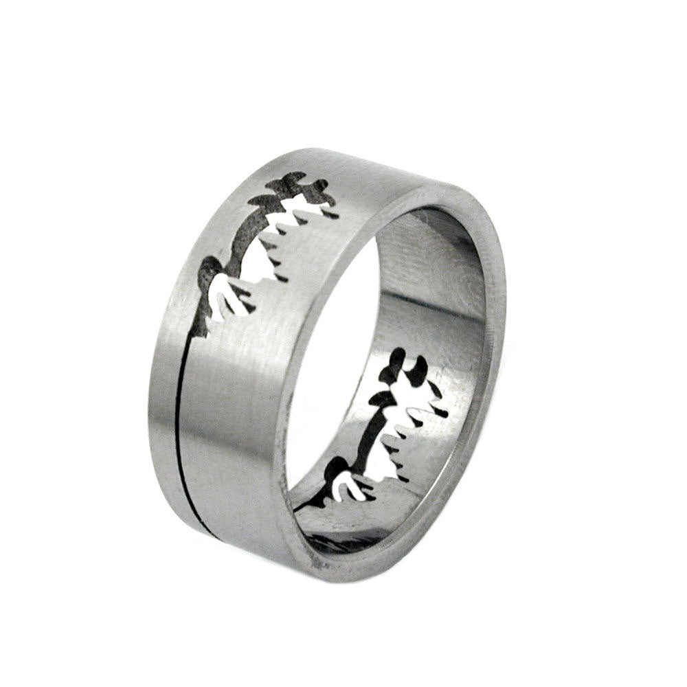 Ring, Edelstahl, Muster durchbrochen