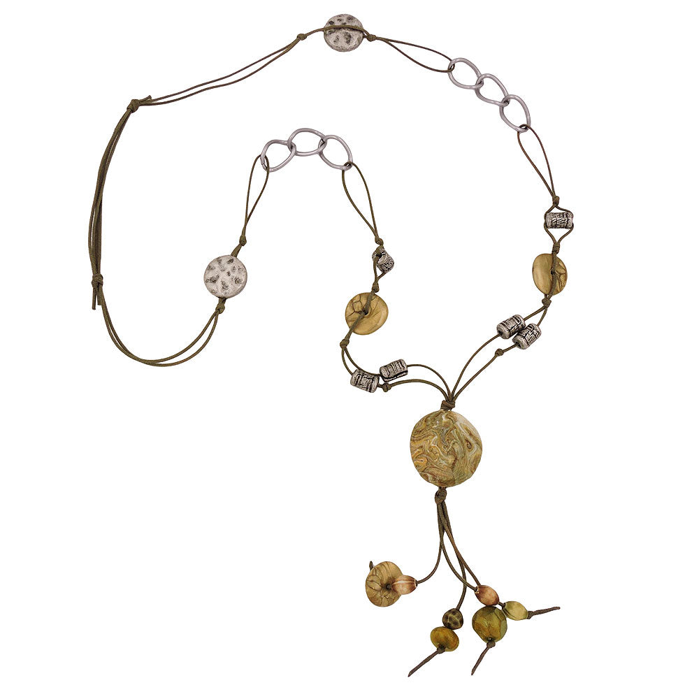 Kette Kunststoffperlen Ring verschiedene Farben Perlen mint-verschiedene Farben Kordel verschiedene Farben verschiedene Längen