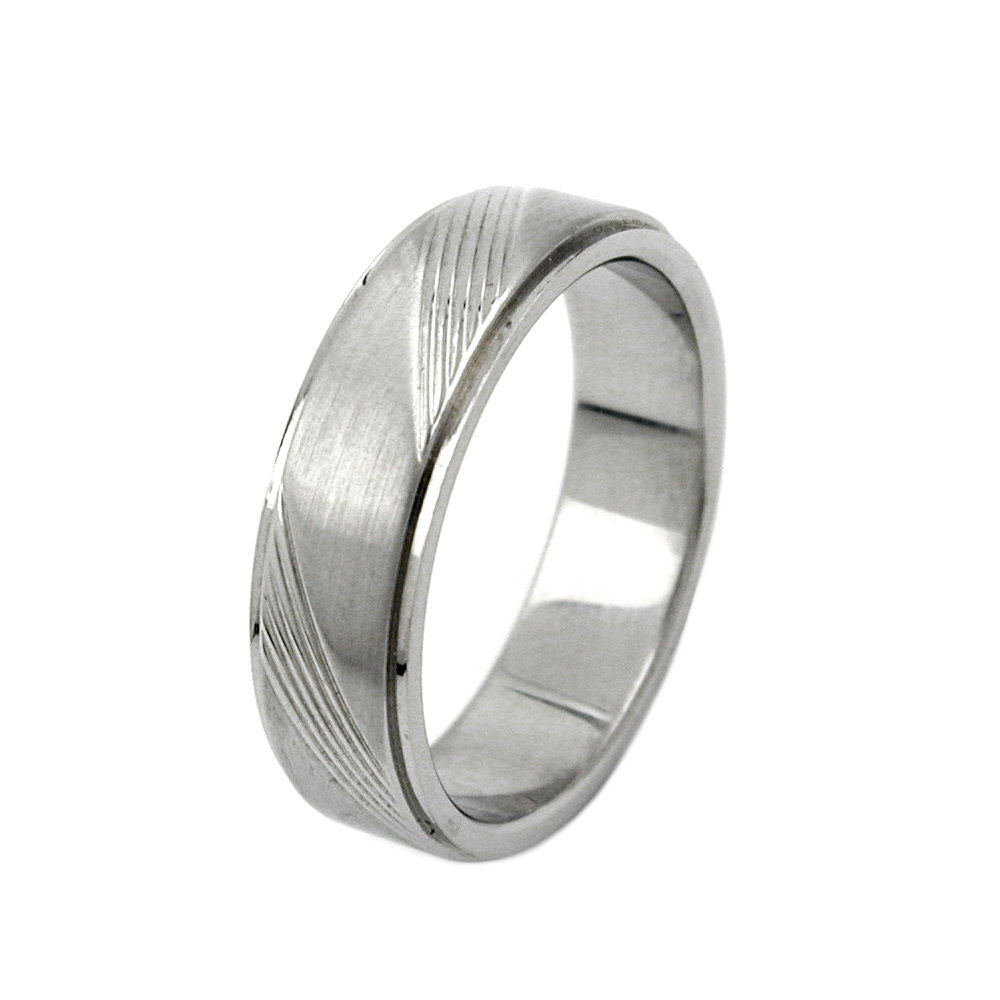 Ring, Edelstahl, Streifen schräg
