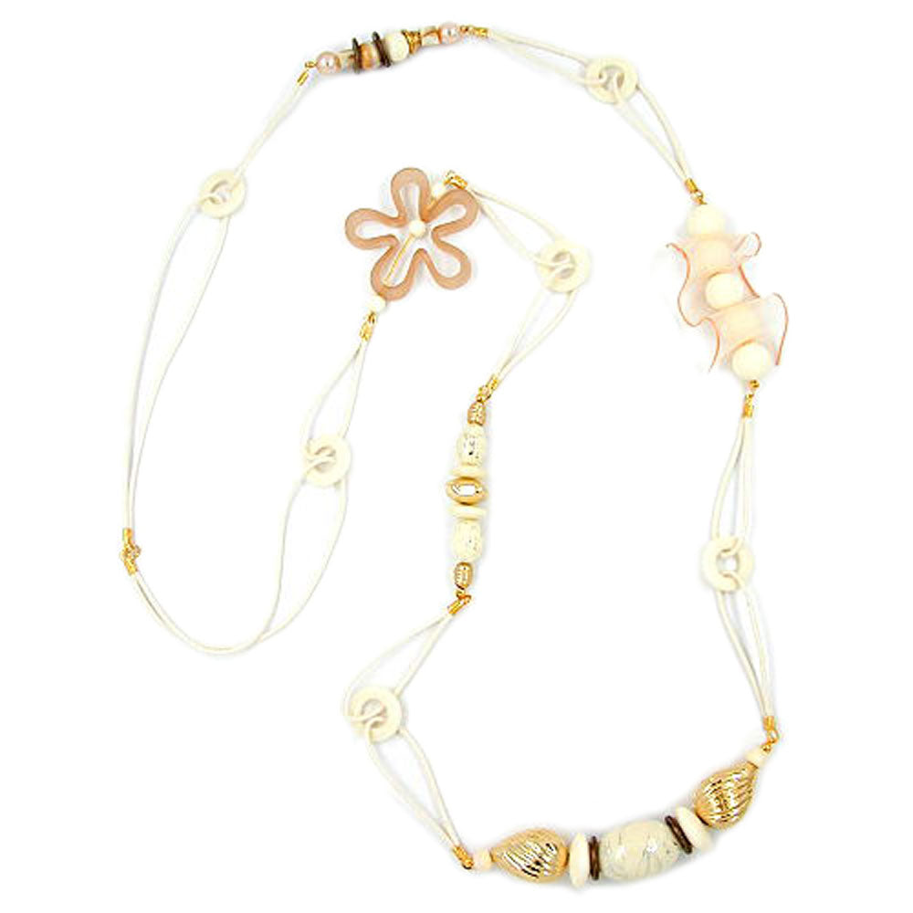 Kette, verschiedene Farben-apricot, Ringe verschiedene Farben