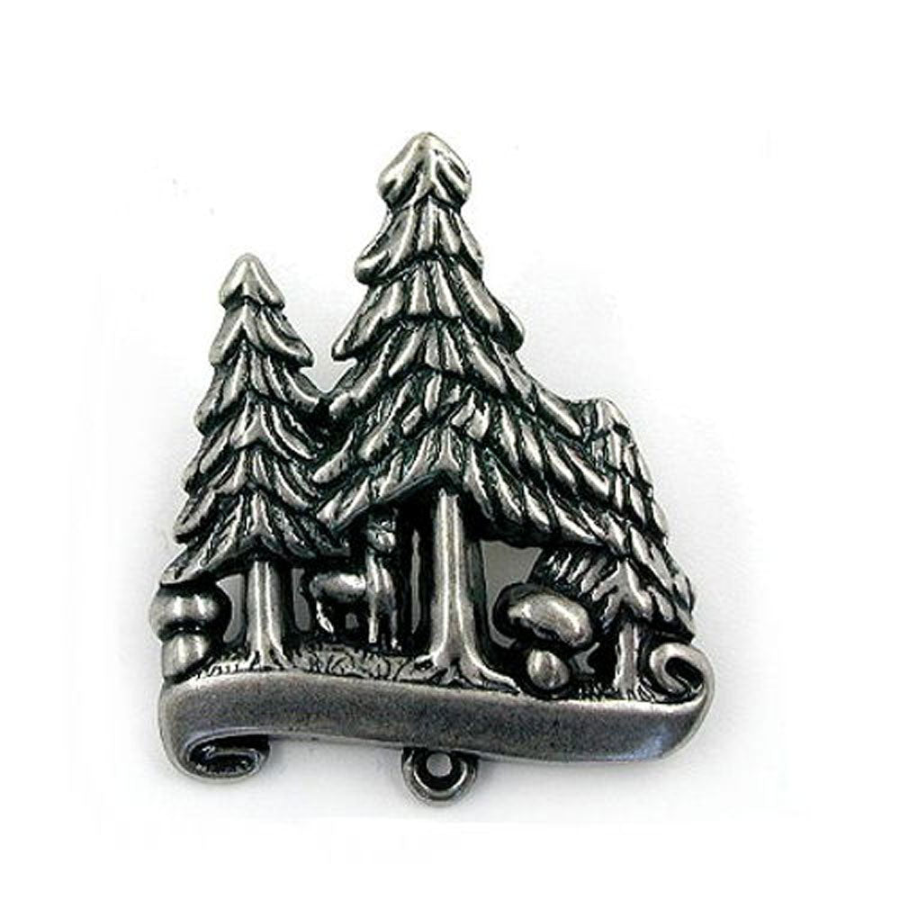 Brosche, 3 Tannen, altsilber