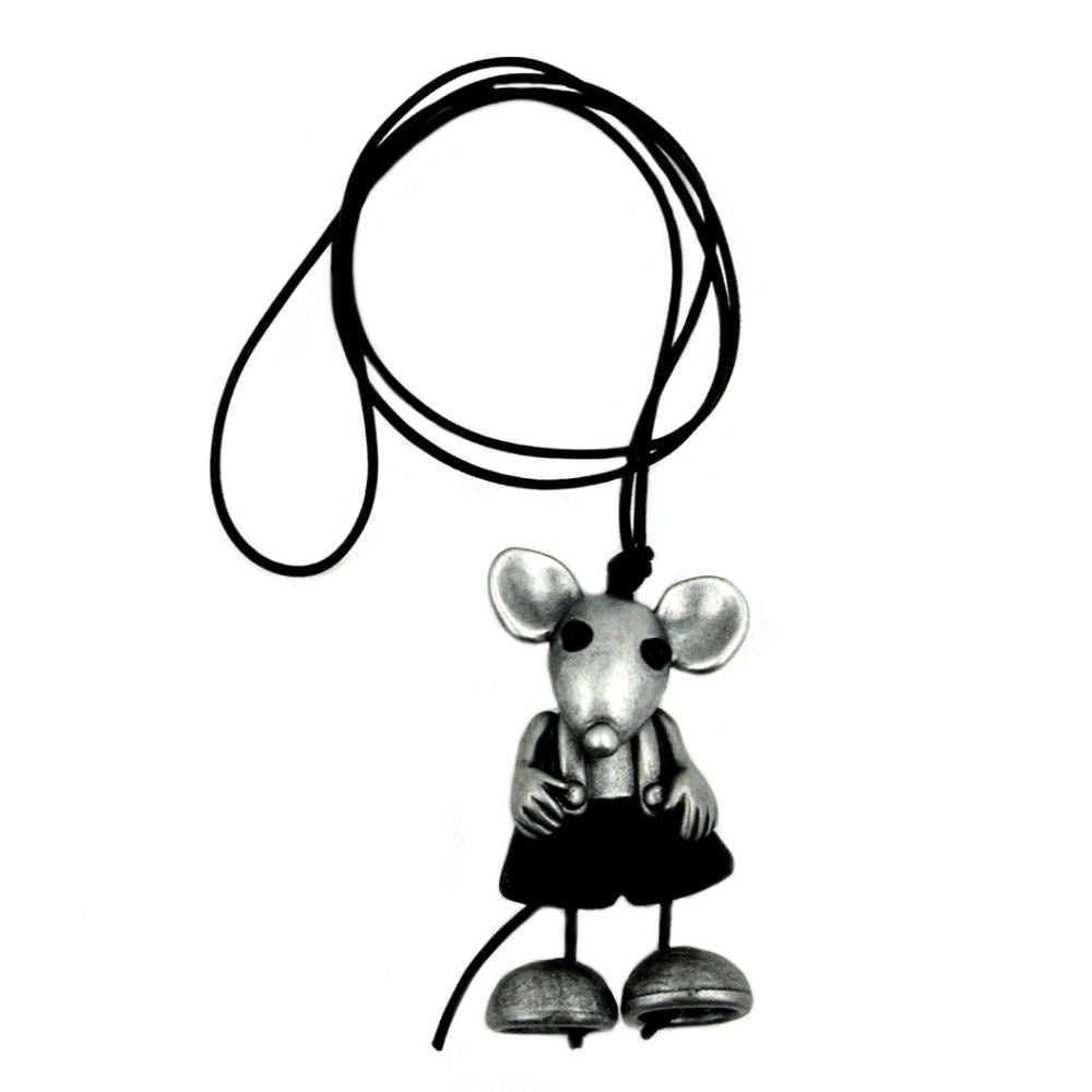 Kette, Maus altsilber-verschiedene Farben-matt