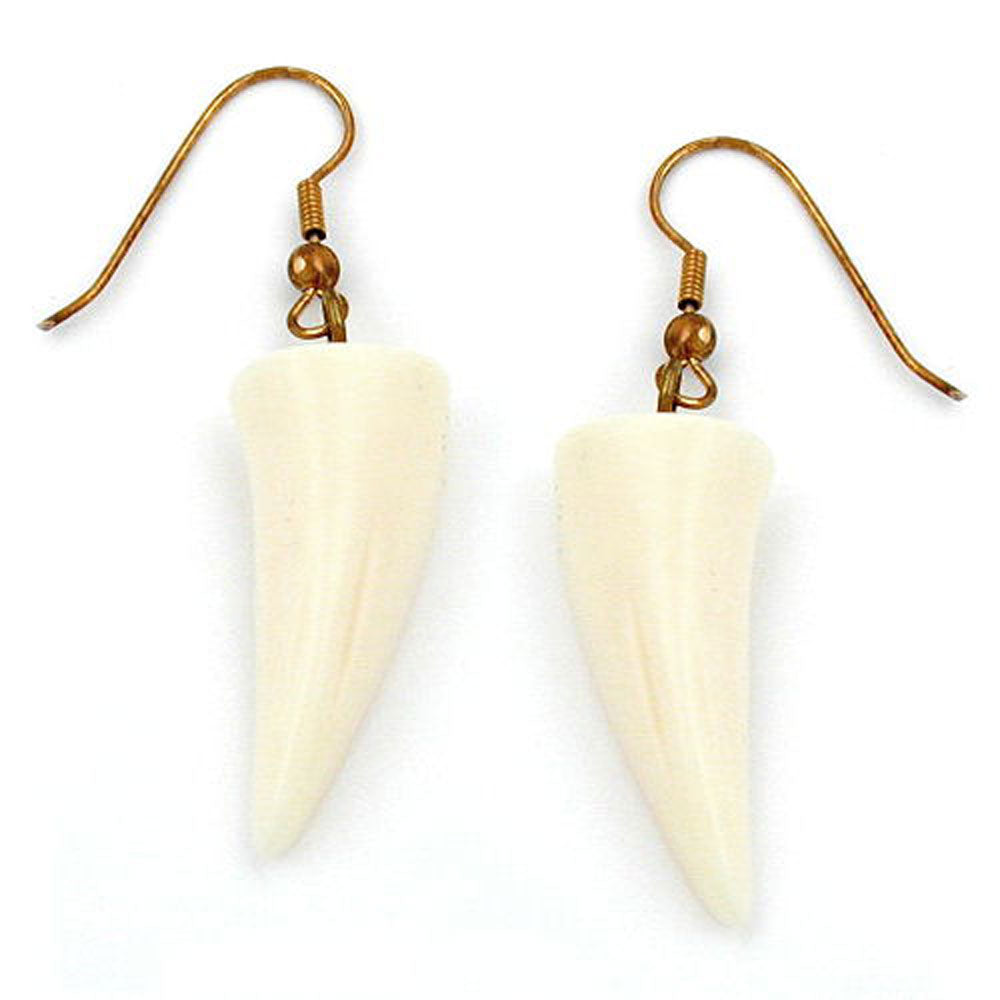 Ohrhaken, Tigerzahn, elfenbein-farbig