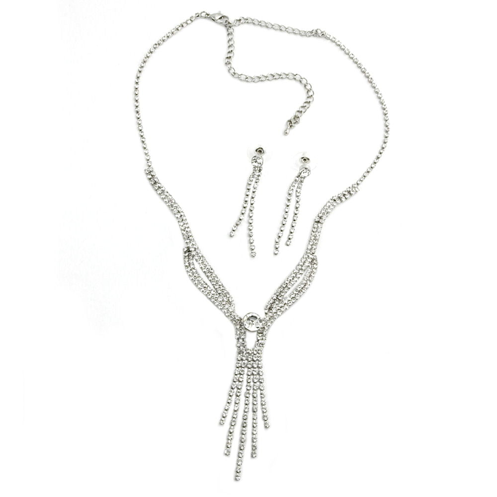 Set, Strasskette und Strass-Ohrstecker