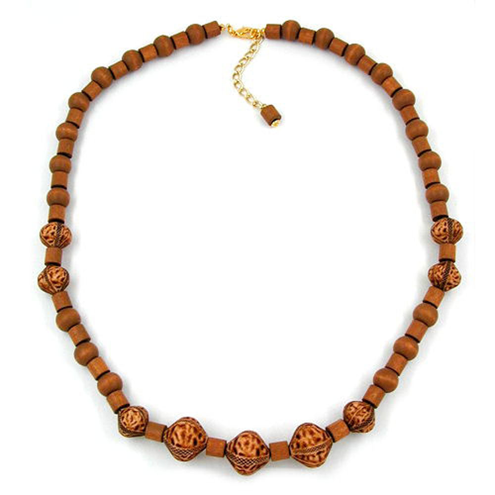 Kette, Perlen nougat-verschiedene Farben