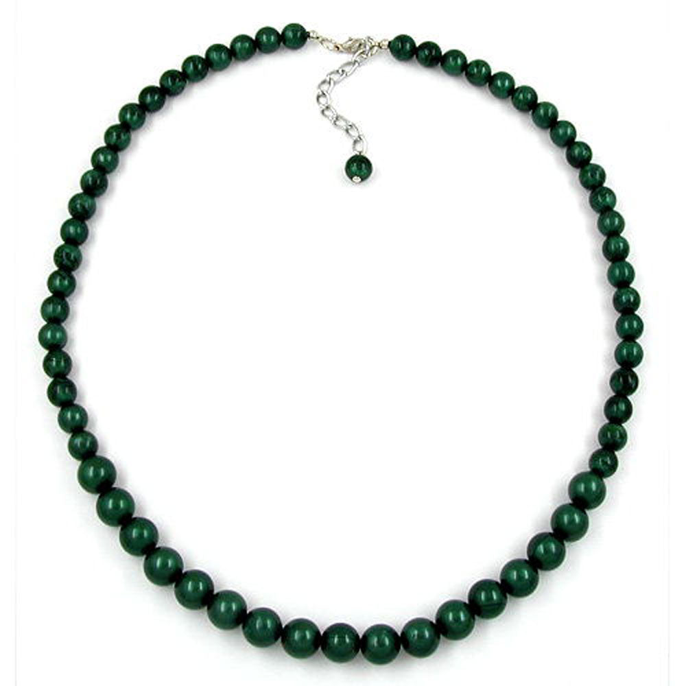 Kette, Perlen 8/10mm, flaschengrün