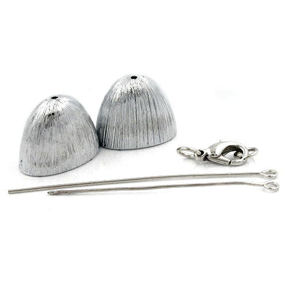 Verschluß-Set, groß, altsilber