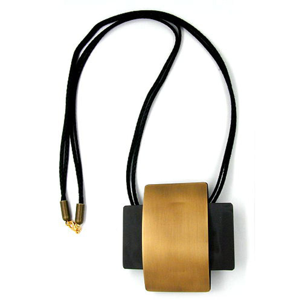 Kette, großes Kreuz messing-anthrazit