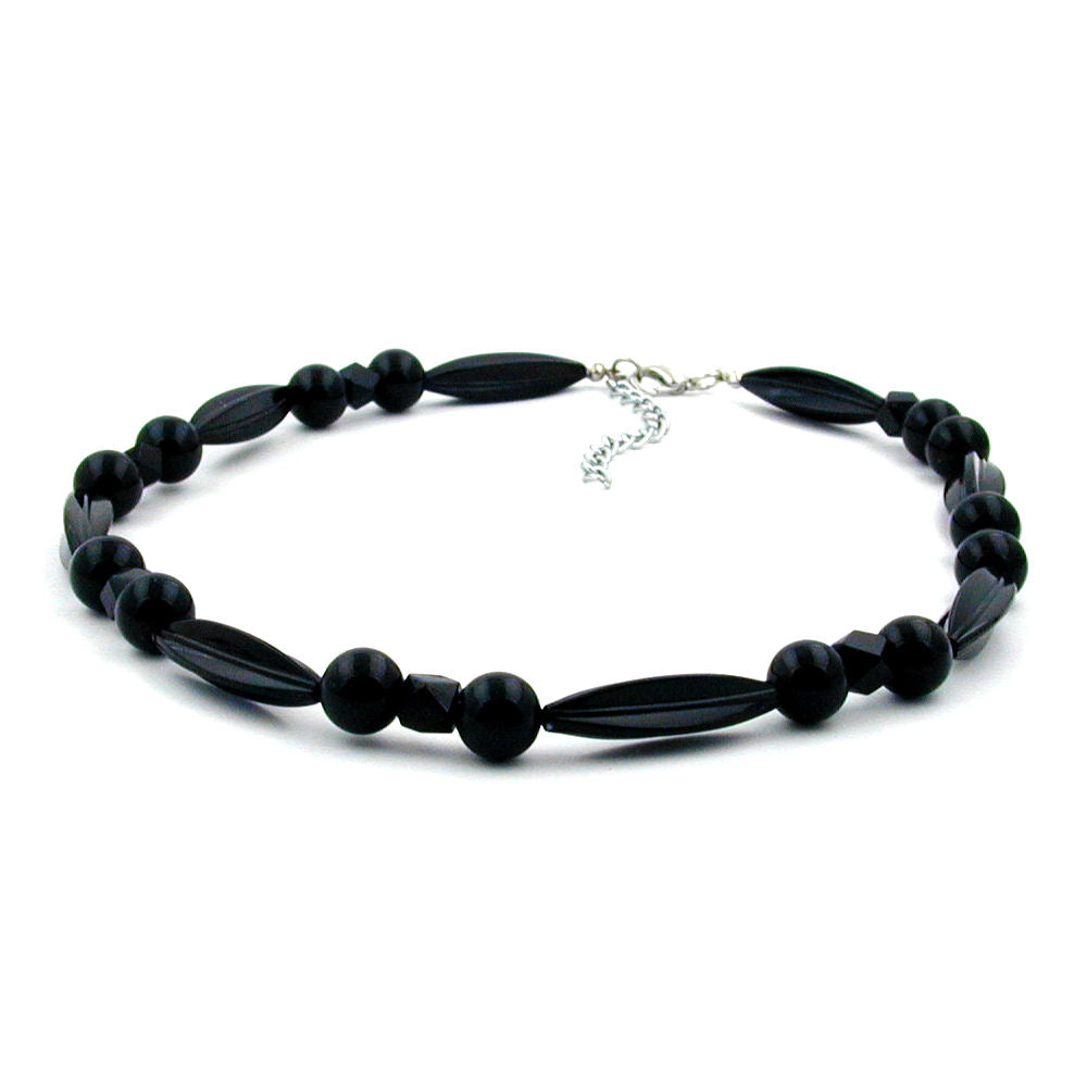 Kette, Rillen- und Rundperle verschiedene Farben