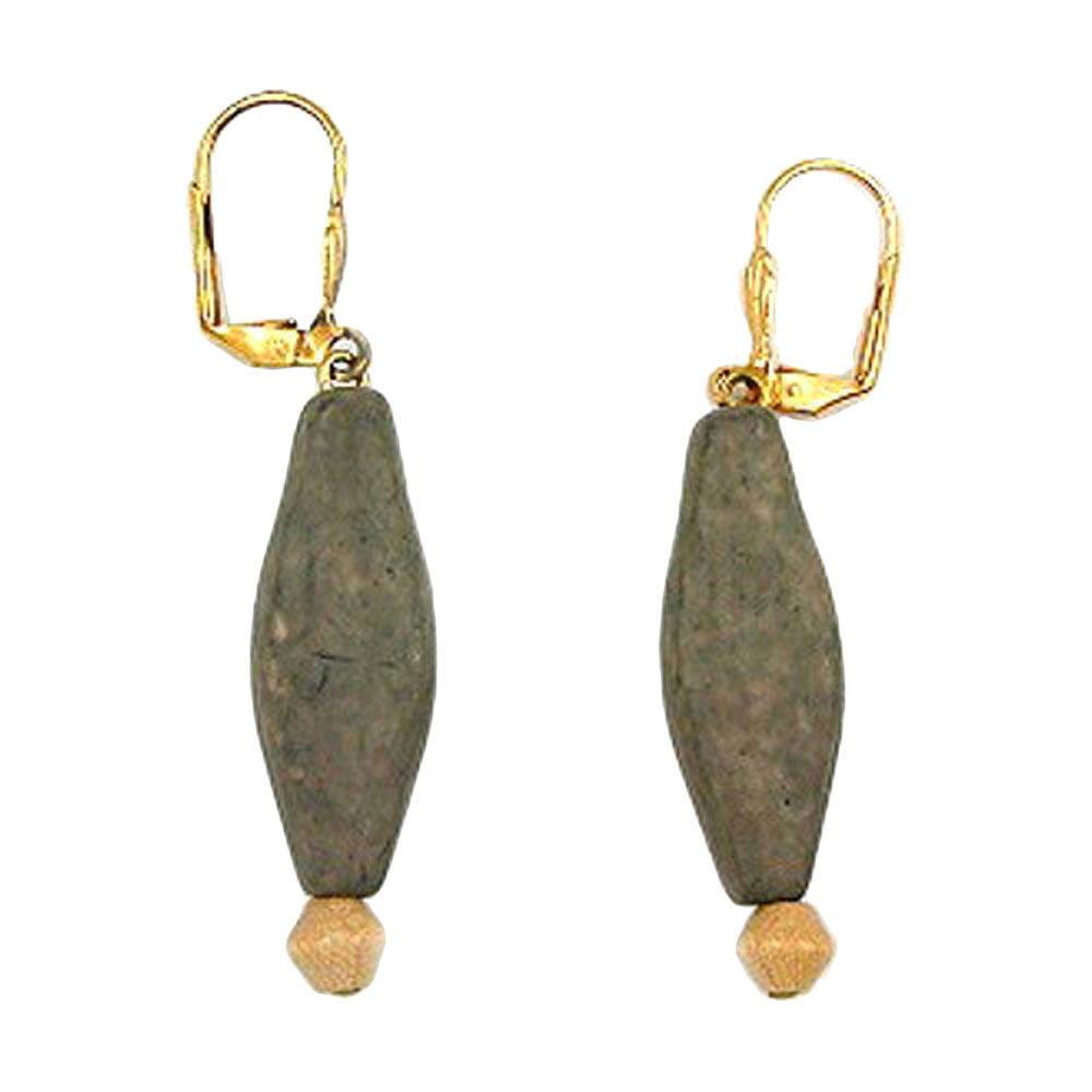 Ohrbrisur Ohrhänger Ohrringe 55mm goldfarben Kunststoffperle verschiedene Farben Holzperle hell-verschiedene Farben