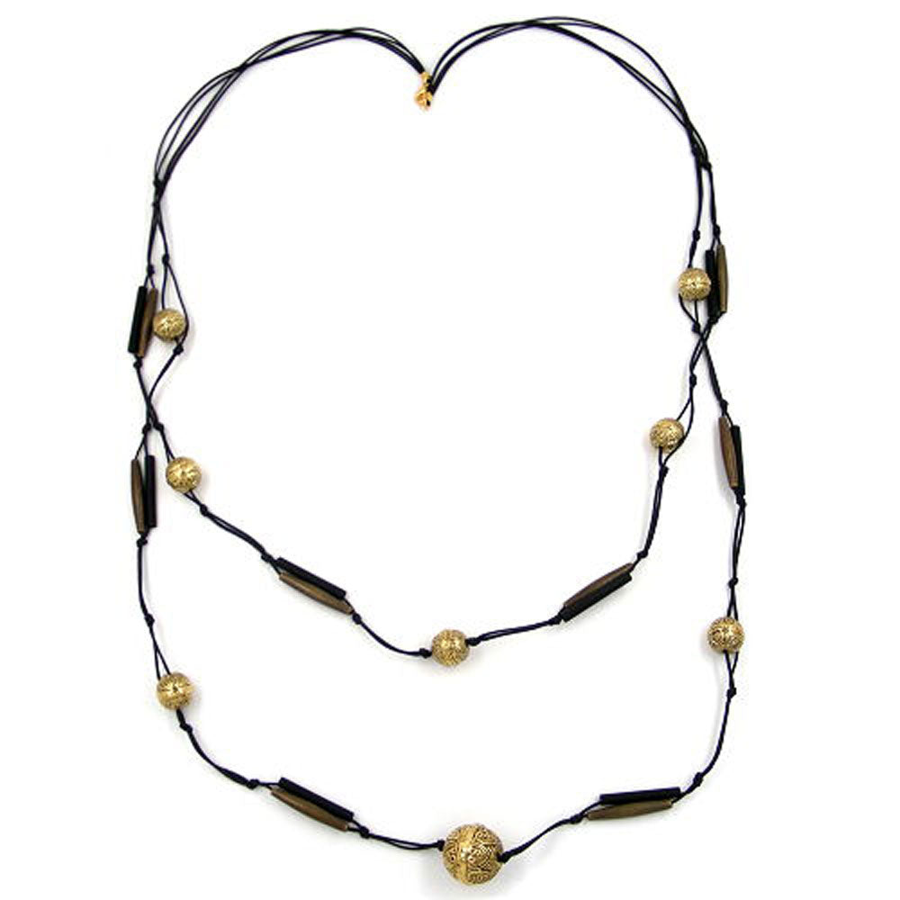 Kette, 2-reihig, altmessing-verschiedene Farben